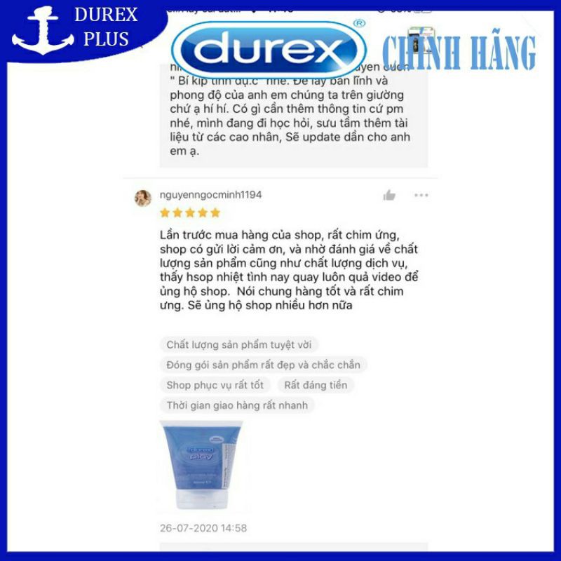 [che tên khi giao] GEL BÔI TRƠN DUREX PLAY CLASSIC 50ML