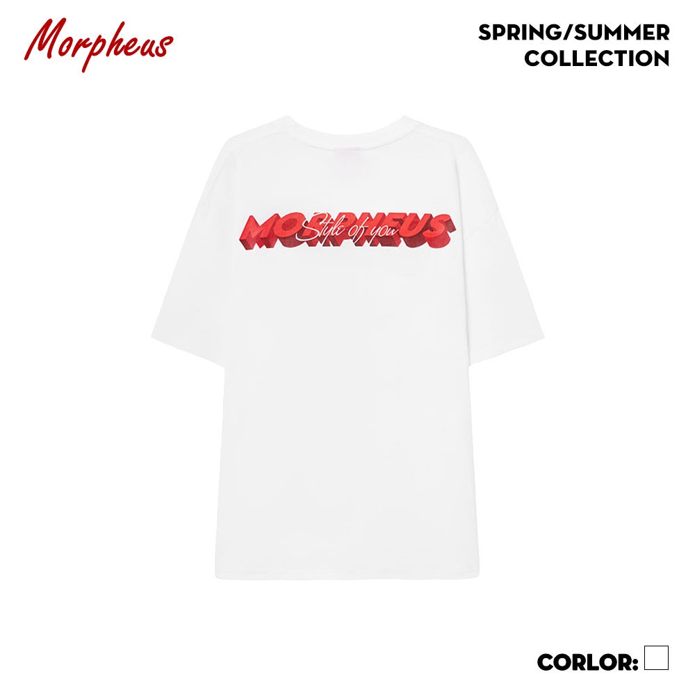 Áo Thun Unisex Morpheus màu trắng Typo 3D 100% Cotton - Local Brand Chính Hãng