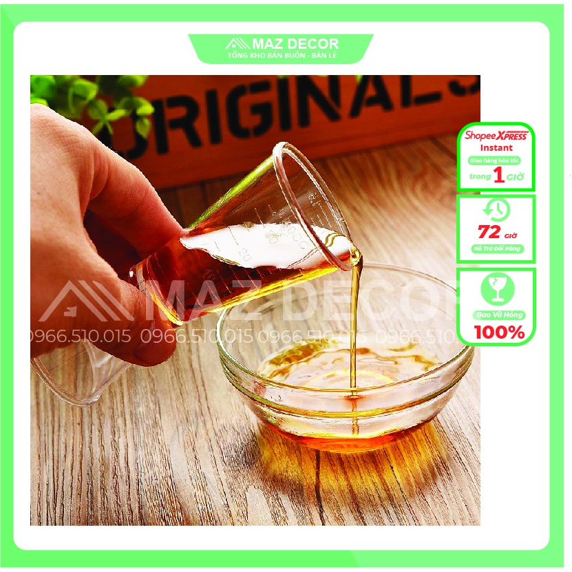 Cốc Ly đong nhựa Jigger zic 2 đầu 10/20CC - Jigger nhựa 20/40CC - Đinh lượng có chia vạch pha chế đa năng