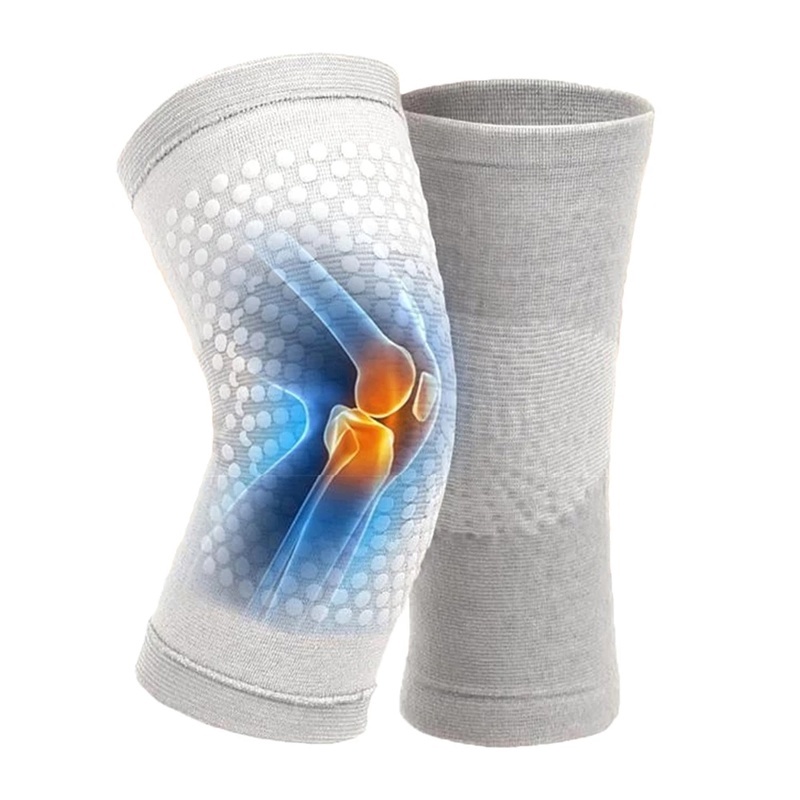 Set 2 đệm đầu gối dệt kim giữ ấm co giãn gấp đôi