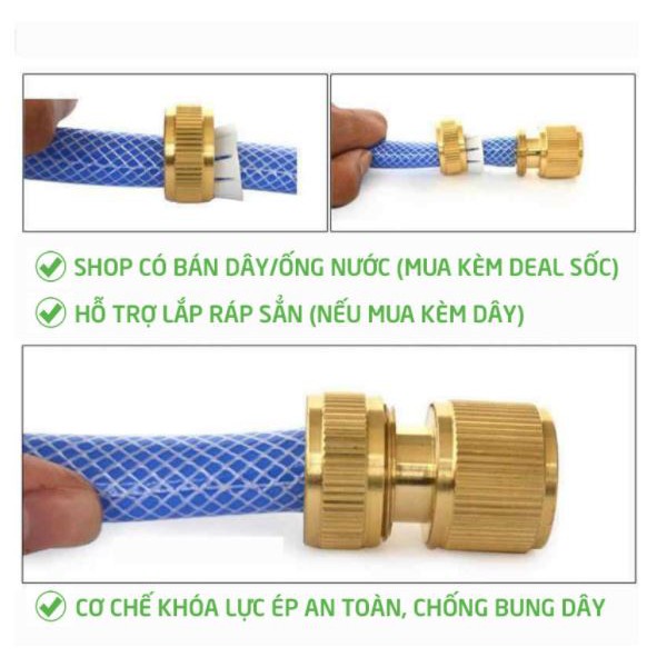 Combo Bộ vòi xịt tăng áp rửa xe , tưới cây ,rửa nhà bằng thau