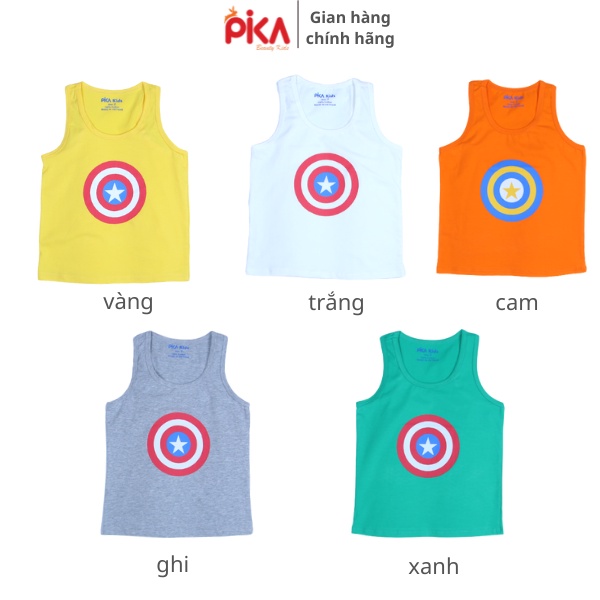 Áo thun ba lỗ cho bé trai  - Pika kids -in khiên chất liệu cotton - Quần áo trẻ em từ 10-25kg