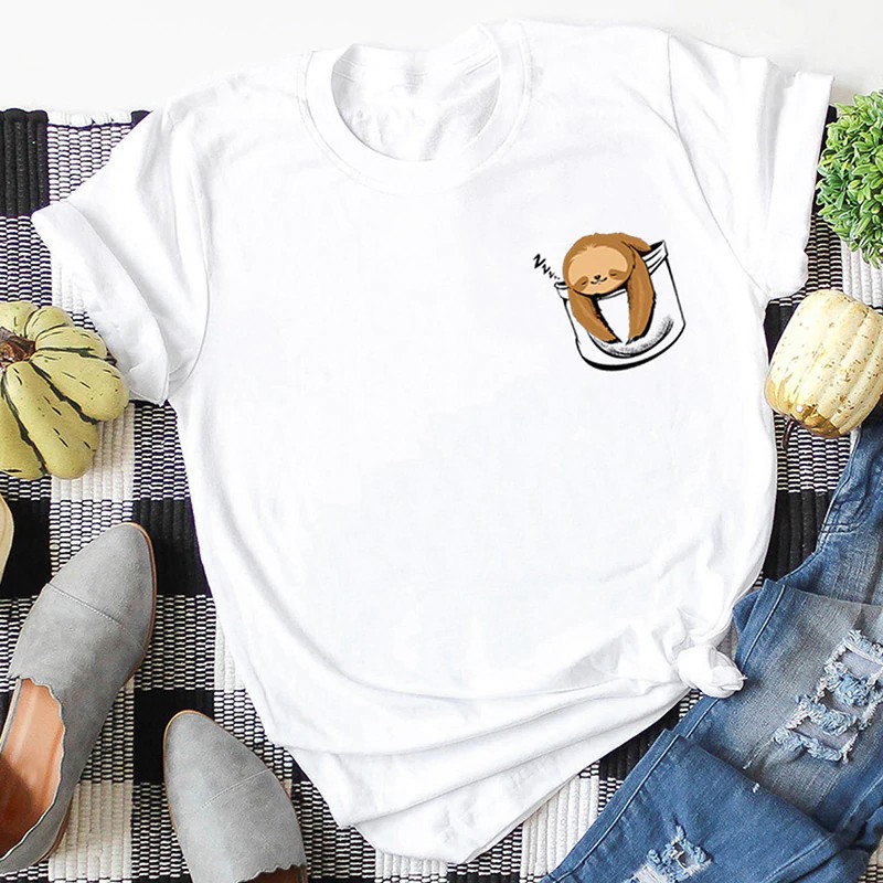 Áo thun phông nam nữ form rộng Familylove - Mẫu áo UnisexChú Lười ngủ trên họa tiết Túi chất Cotton 100% cao cấp