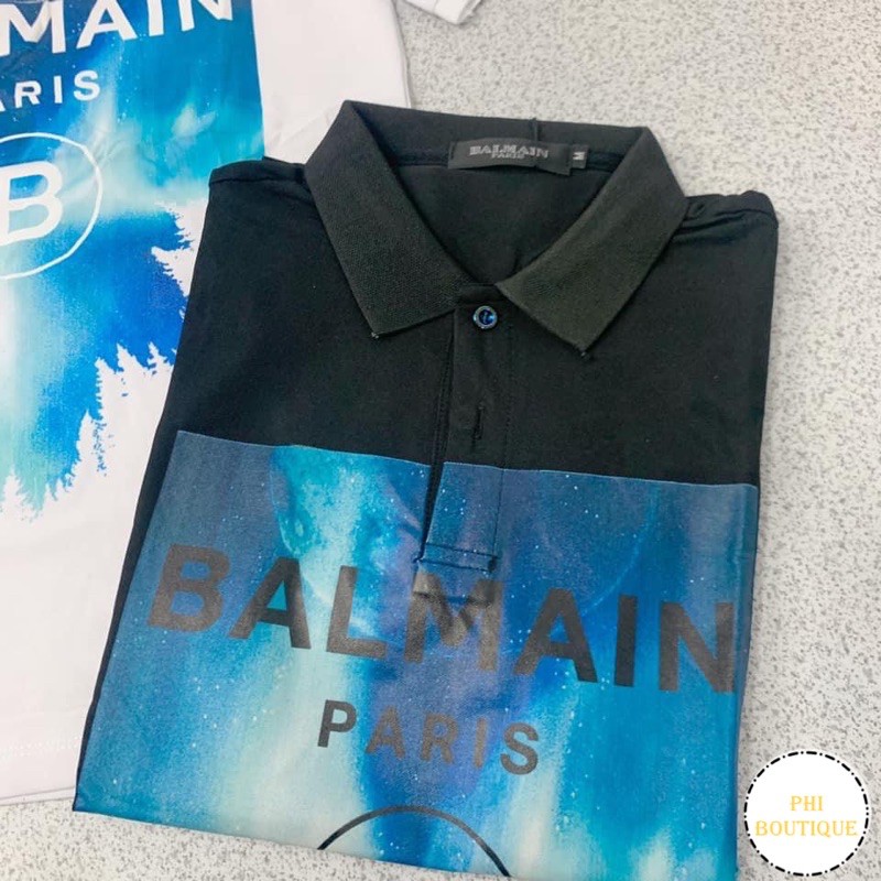 Áo Polo Balmain Nam Dập Hình Chữ Cực Đẹp