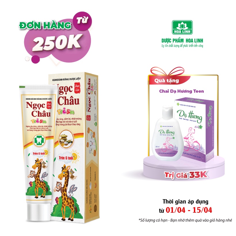 Kem đánh răng dược liệu Ngọc Châu trẻ em trên 6 tuổi 70g