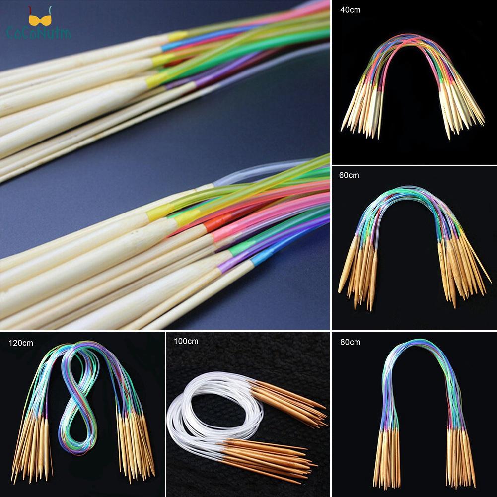 C✞ 18 mẫu 40-120cm kim đan len tròn bằng tre nhiều màu