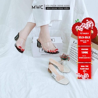 Giày Cao Gót Nữ MWC Đế Thủy Tinh Quai Trong NUCG-3818