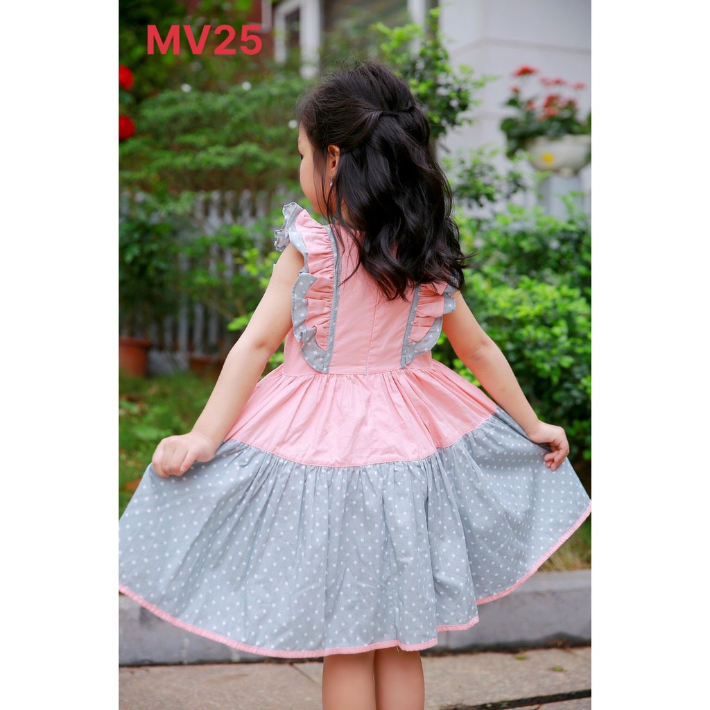 Váy Minie Rosie hồng tay cánh tiên