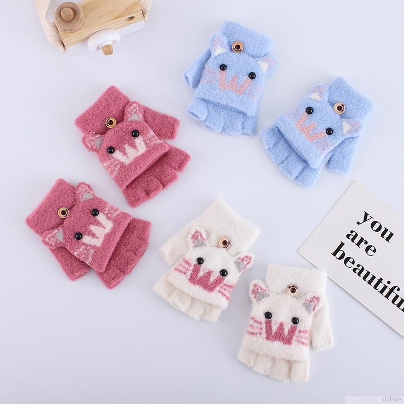 Găng tay mềm hở ngón họa tiết hoạt hình dễ thương cho bé