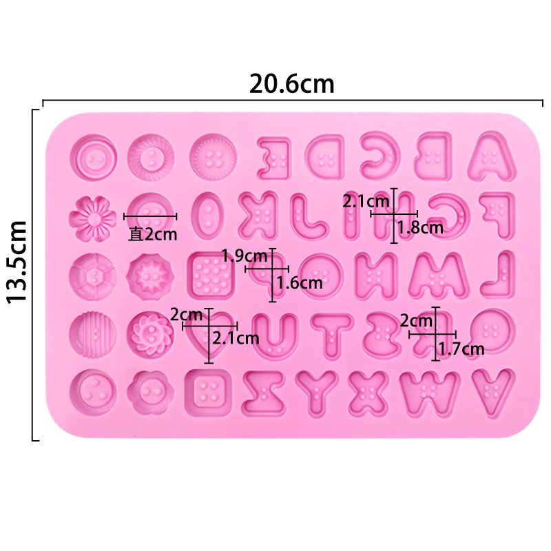 Khuôn silicone Làm Bánh/Kẹo/Sô Cô La/Đá Viên Hình Nút Áo 45 Lỗ DIY