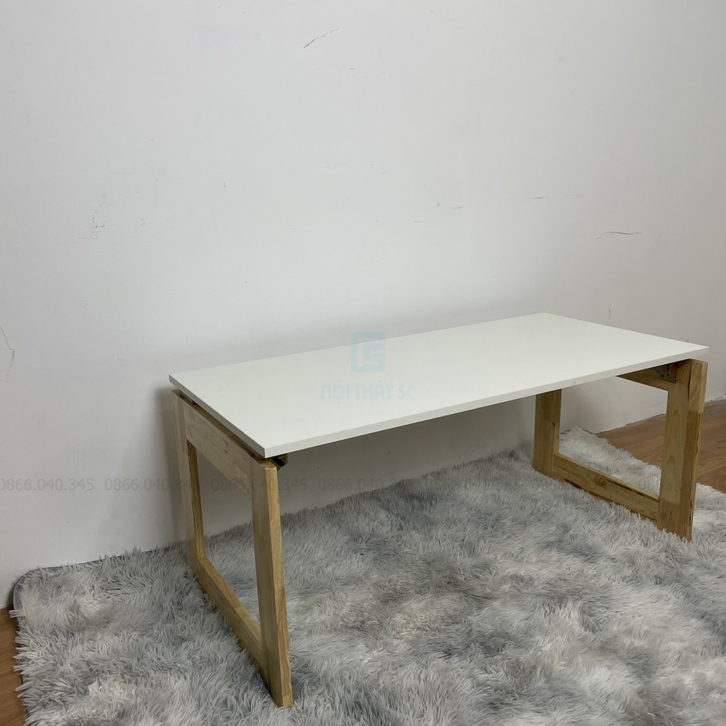Bàn trà, sofa gỗ tự nhiên gấp gọn thông minh, bàn học đa năng  kích thước 1m chống xước, chống ẩm