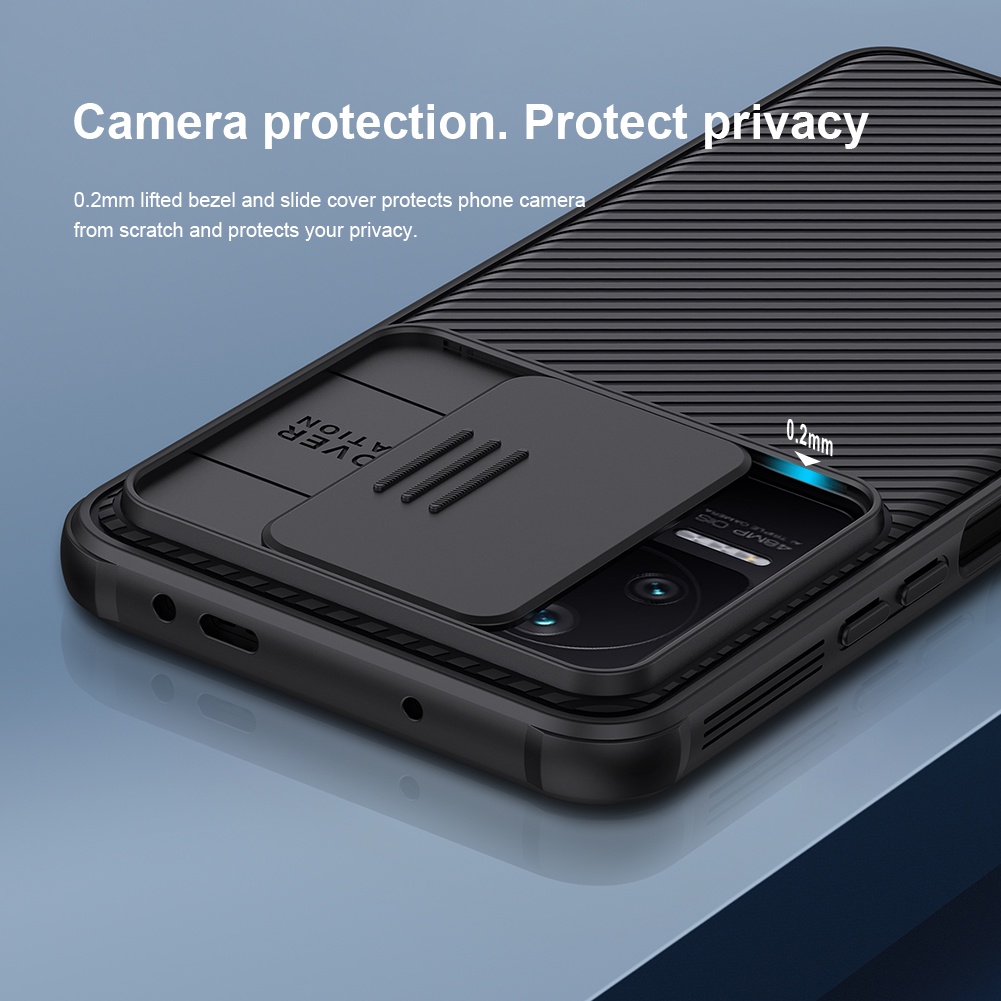 Ốp điện thoại NILLKIN bằng TPU + PC kiểu trượt bảo vệ camera cho Xiaomi Poco F4