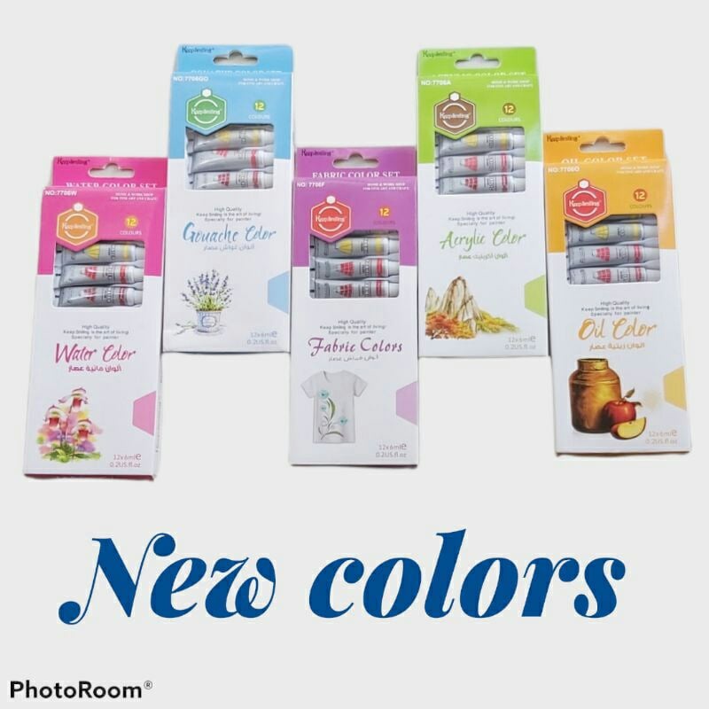 Bộ 12 màu vẽ vải, vẽ kính, oil colors,màu nước, màu acrylic