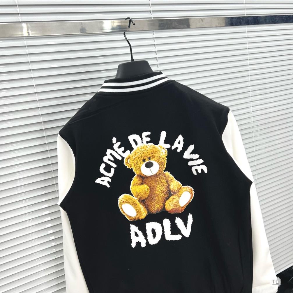 [Có video]Áo Bomber nam nữ MIKENBEAR tay da chất dạ in hình gấu cực chất-Áo khoác nam nữ SPF