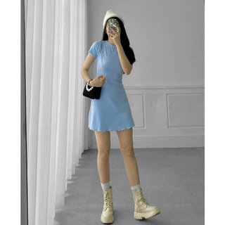Đầm thun chữ A cuốn biên