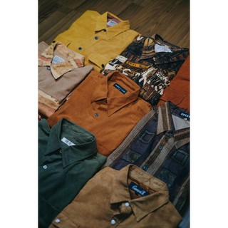 Áo sơ mi nhung tăm 2hand (Secondhand) vintage, retro, bụi bặm, phóng khoáng