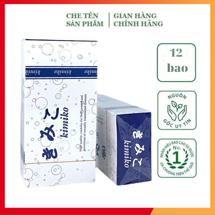 Combo 2 hộp bao cao su Kimiko, Sarkamura nhật bản, bao cao su siêu mỏng, hộp 12c