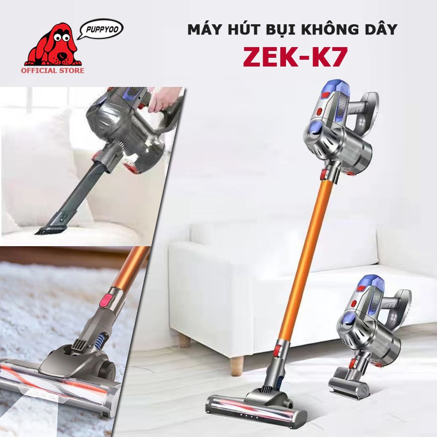 Máy Hút Bụi Cầm Tay Không Dây Zek - K7 Máy Hút Bụi Gia Đình Giường Nệm Xe Hơi Lưc Hút Siêu Mạnh