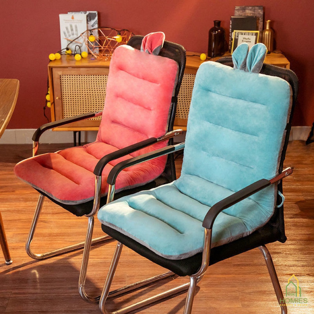 Đệm Lót Ghế Tai Thỏ HOMIES Tựa Lưng Ghế Văn Phòng Chống Trượt Tiện Dụng Vải Nhung Mềm Mại Êm Ái