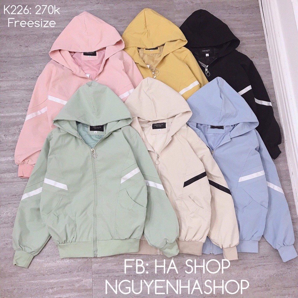 [Mã FAMAYWA giảm 10K đơn 50K] Áo khoác dù nữ 1 xọc phối dây khoen cá tính ( 3 màu đỏ, đen, trắng)