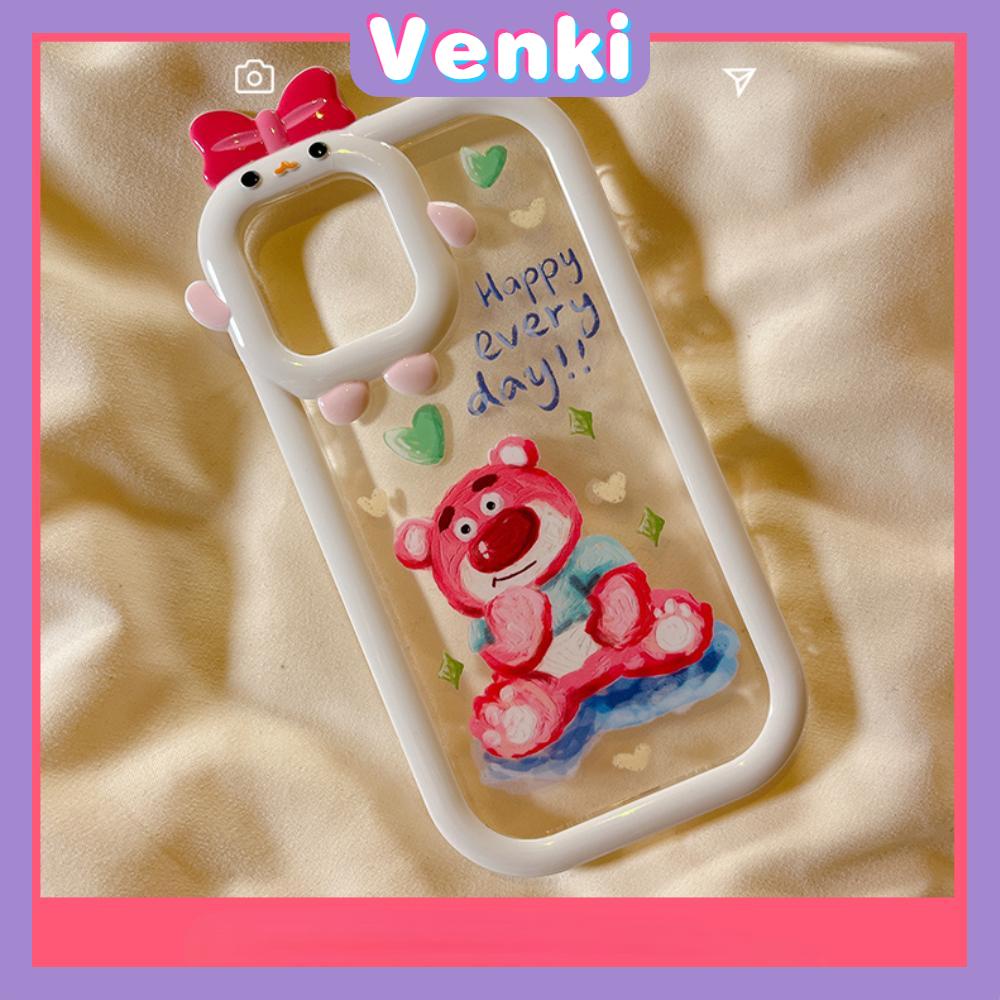 Ốp điện thoại silicon mềm túi khí hình gấu dâu thích hợp cho iPhone 11 Pro Max 13 Pro Max 12 Pro Max 7Plus xr XS Max