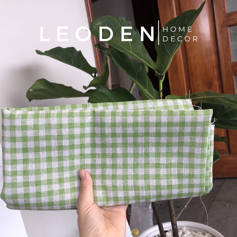 Khăn trải bàn caro vải lanh cotton nhiều màu phong cách vintage trang trí bàn học, thảm trải picnic đẹp – LEODEN Decor