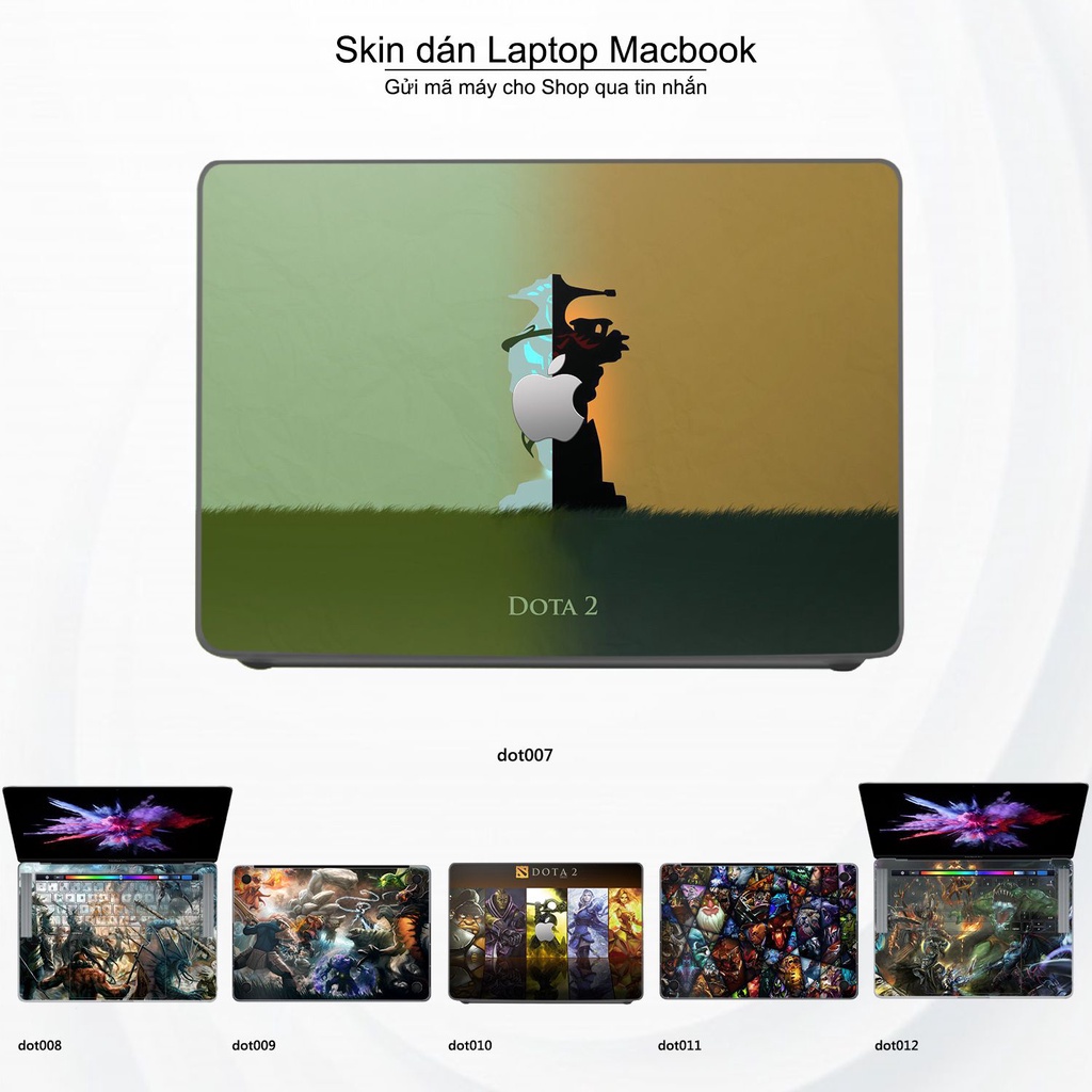 Skin dán Macbook mẫu Dota 2 (đã cắt sẵn, inbox mã máy cho shop)