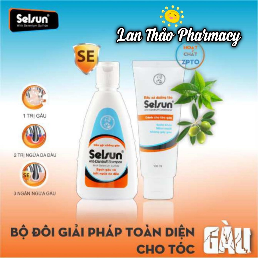 COMBO 1 CHAI DẦU GỘI VÀ 1 CHAI DẦU XẢ SELSUN 1% CHAI 100ML GIÁ SỈ