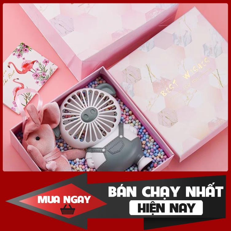 [ RẺ VÔ ĐỊCH] Quạt cầm tay mini hình chú lợn sạc tích điện thông minh