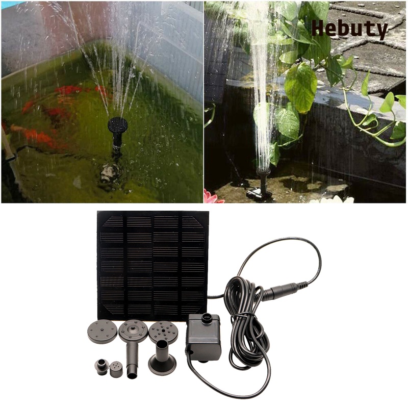 [Home & Living]Solar Fountain with Panel Water Pump Outdoor Fountain for Birdbath Pool