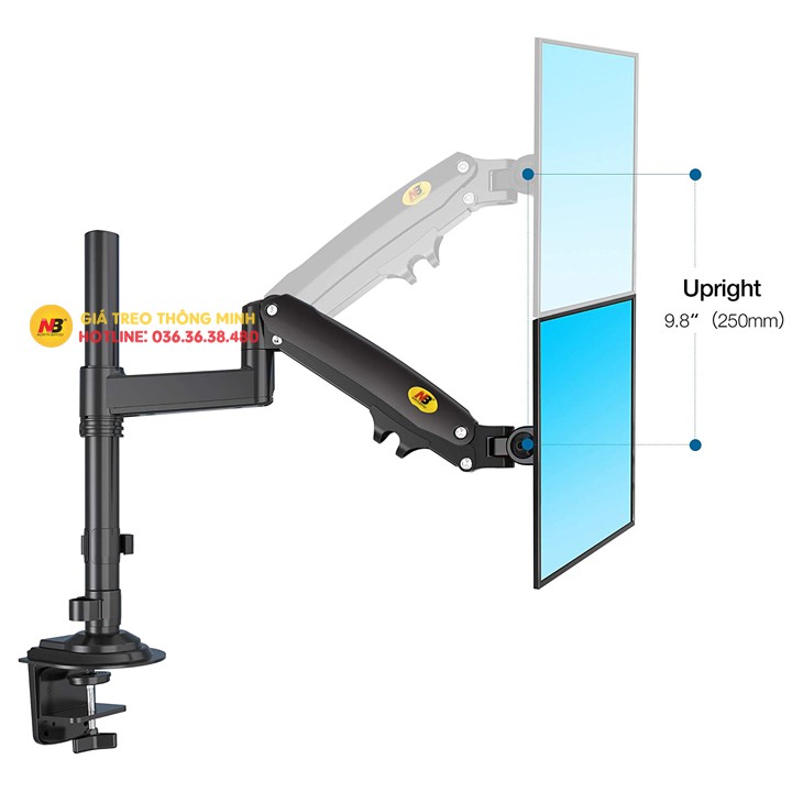Giá Treo 2 Màn Hình NB H180 22 - 32 Inch / ErgoTek EZ2 - EZ3 Tay Treo Hai Màn Hình Kẹp Bàn [ Cao Cấp Hơn NB F160 ]