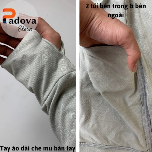 Áo chống nắng nam gucci,Chất vải kim cương dày dặn, nhẹ, thoáng mát, thấm hút mồ hôi, có túi khoá PADOVA - PV03 | BigBuy360 - bigbuy360.vn
