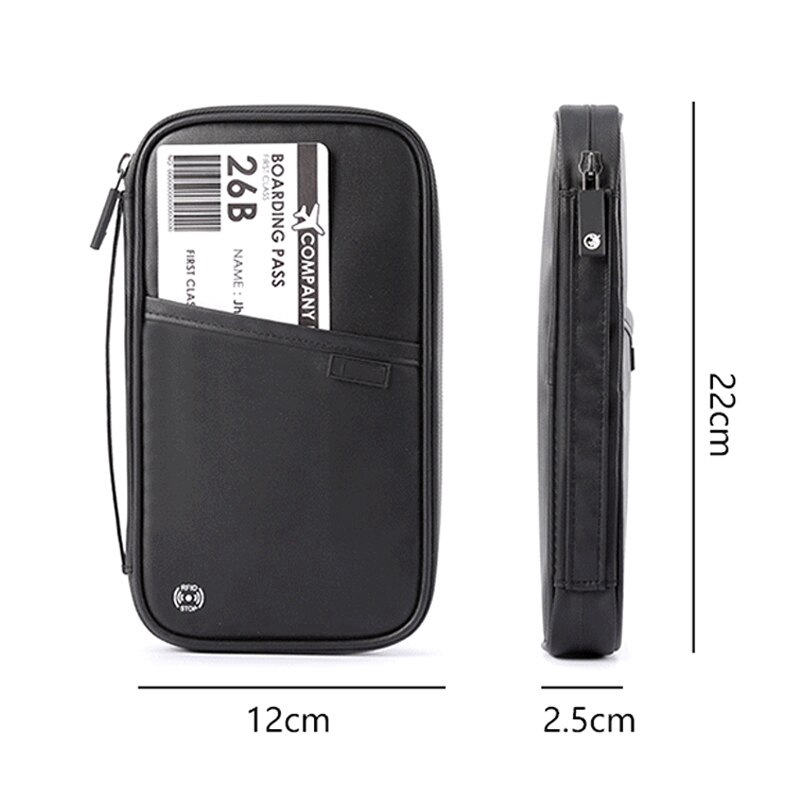 P.travel Long Wallet Passport Holder with RFID Protection Anti-Theft Waterproof