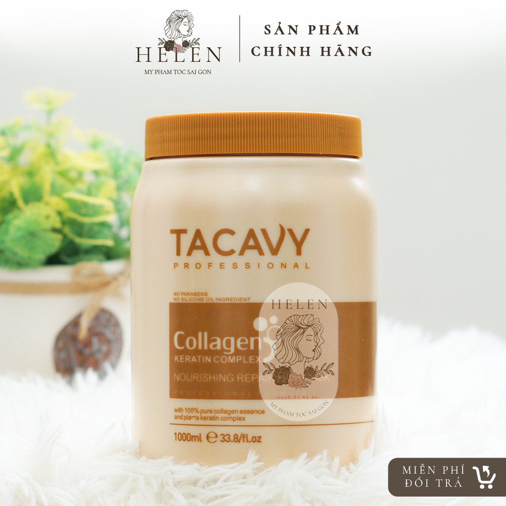 TACAVY Hấp Tóc, Ủ Tóc Collagen 1000ML 💖 MẪU MỚI 💖 Phục Hồi Tóc Hư Tổn, Khô Xơ, Ngăn Rụng Tóc, Dưỡng Tóc Chính Hãng