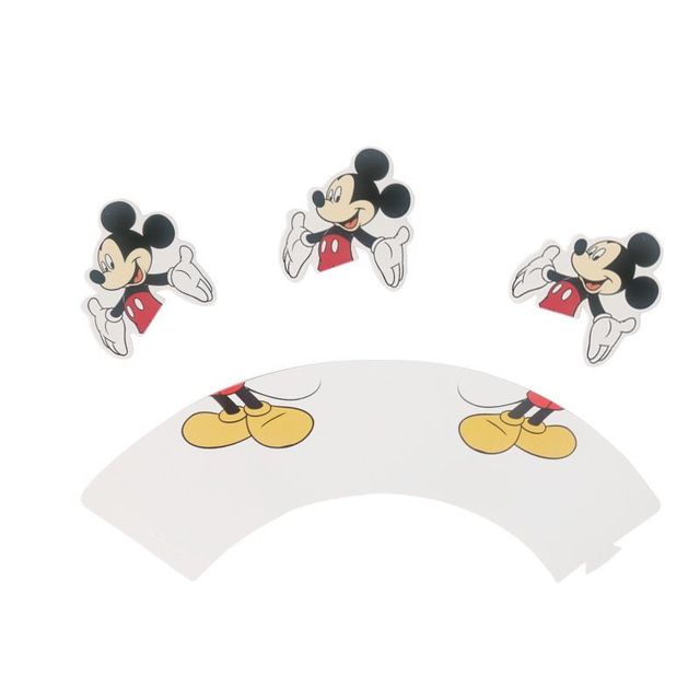 Set 24 Giấy Gói Bánh Cupcake Hình Chuột Mickey/Minnie Xinh Xắn