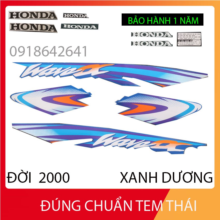 [CHUẨN TEM THÁI] BỘ TEM RỜI 3 LỚP DÁN FULL XE HÀNG XỊN CHO WAVE ANPHA MẪU NHỎ ĐỜI 2000 - MÀU XANH NHỚT