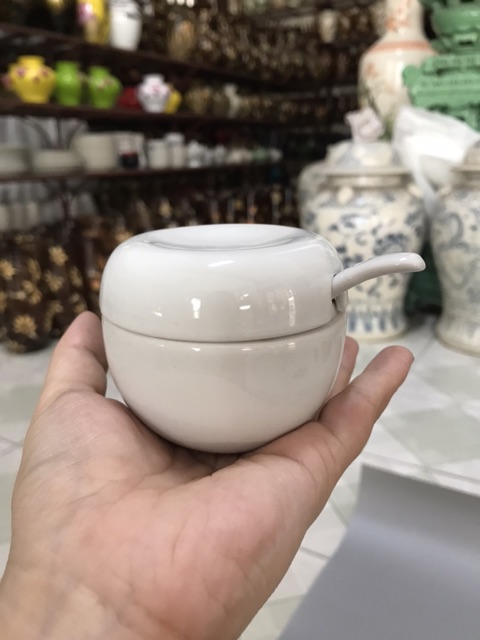 Hũ đựng gia vị sứ Bát Tràng men trắng | BigBuy360 - bigbuy360.vn