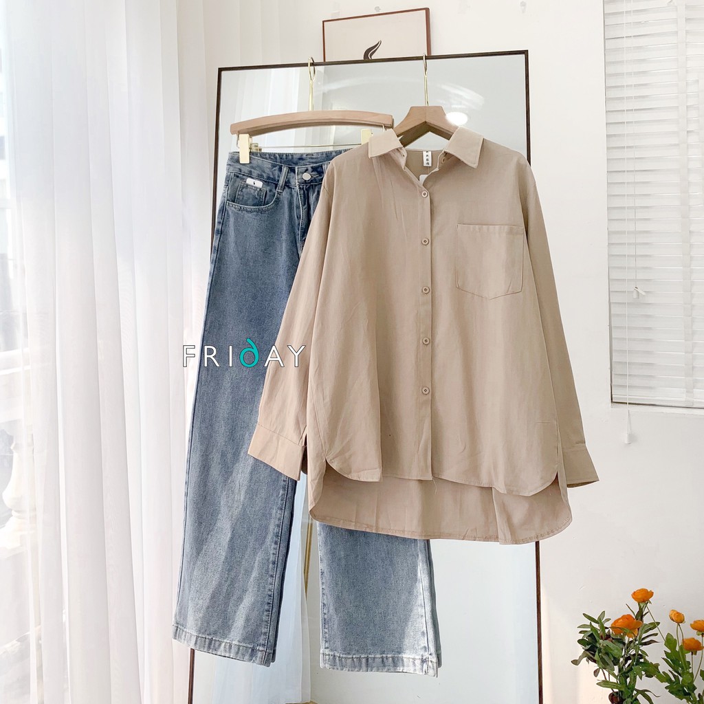 Áo sơ mi quốc dân form rộng dài tay chất liệu thô mềm Friday | BigBuy360 - bigbuy360.vn