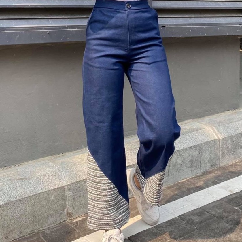 Là min - Quần Jeans Điền Thái Wide Leg