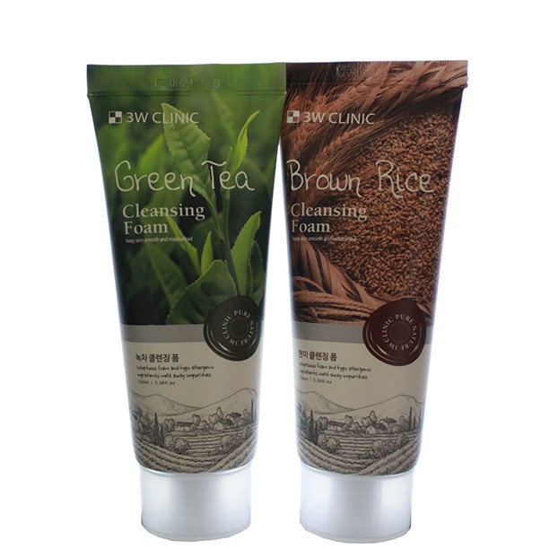 Combo x2 Sữa rửa mặt 3W Clinic chiết xuất trà xanh và chiết xuất gạo (100mlx2) | BigBuy360 - bigbuy360.vn