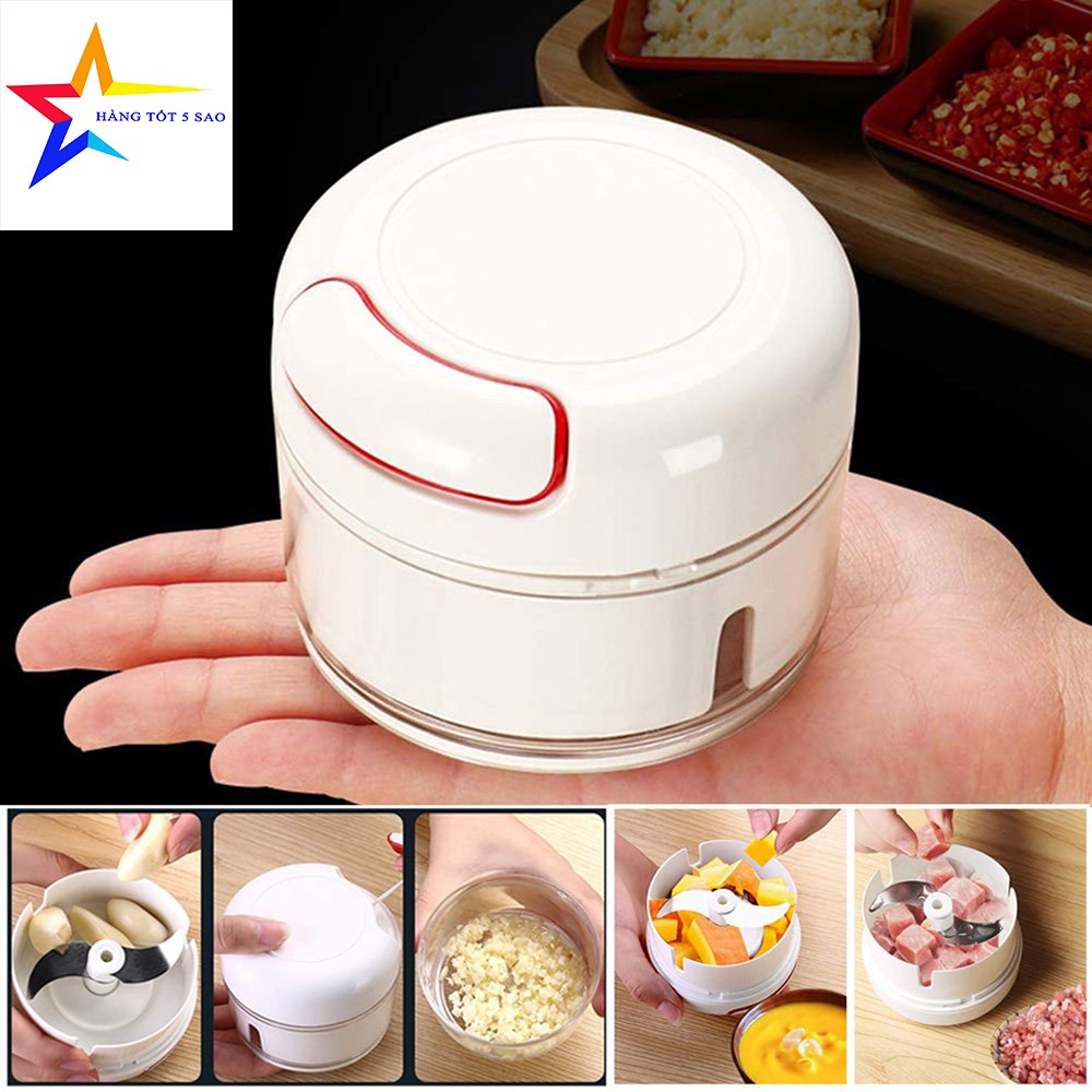 Dụng Cụ Xay Tỏi, Ớt, Gia Vị Kéo Tay Đa Năng Tiện Dụng Cho Nhà Bếp