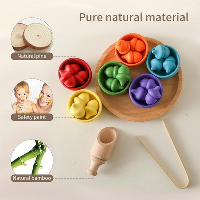 Đồ Chơi Phân Loại Hạt Nhựa Màu Sắc Cầu Vồng Dành Cho Trẻ Mẫu Giáo