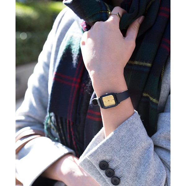 Đồng hồ nữ Casio LQ-142E-9ADF Chính hãng - Dây nhựa đen mặt mạ Vàng