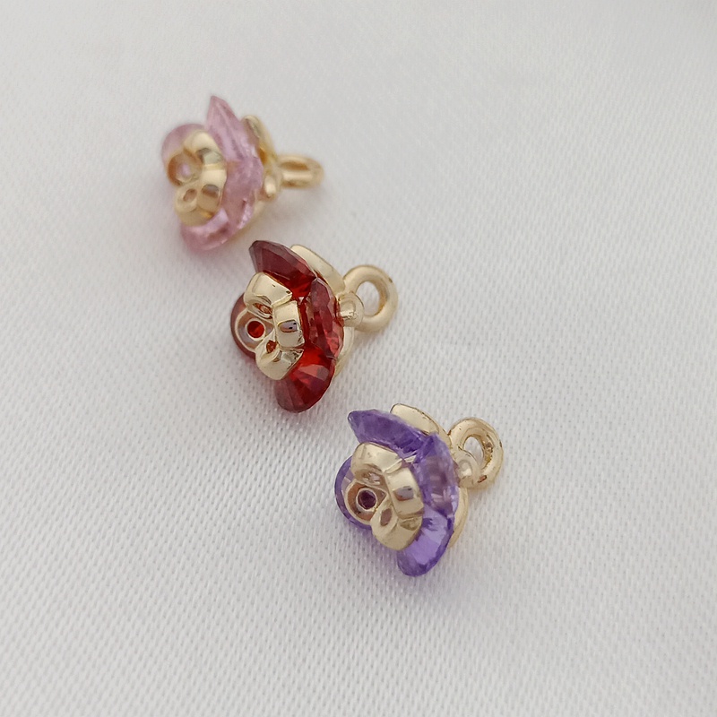 Mặt Dây Chuyền Bằng Đồng Mạ Vàng 14K Đính Đá Zircon Nhiều Màu Sắc