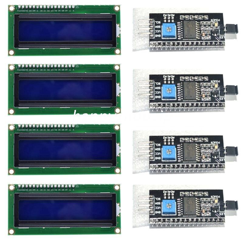 HSV 8 Pieces IIC/ I2C/ TWI LCD Serial Interface Adapter and LCD Module Display Blue Backlight Compatible with Ardui no R3 MEGA2560 (LCD 1602 16 x 2)