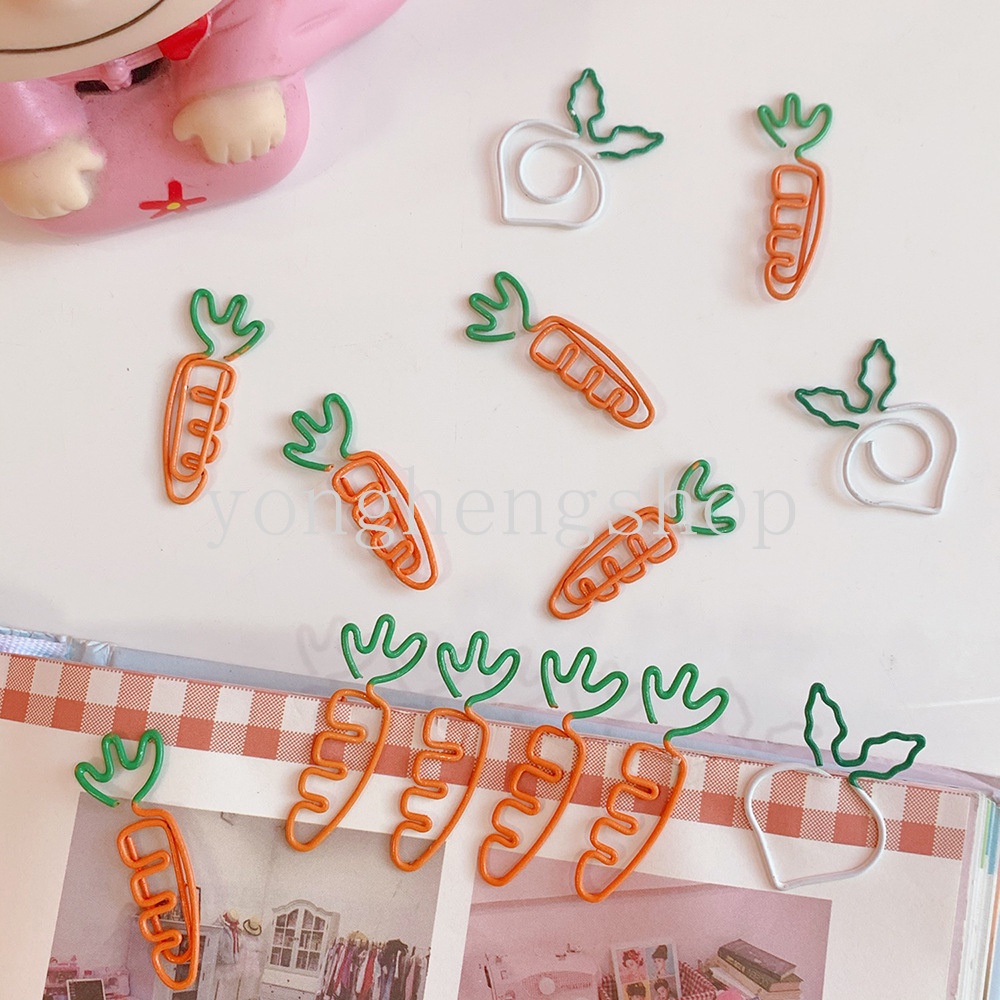 1 Kẹp Giấy Kim Loại Hình Củ Cà Rốt Hoạt Hình Đáng Yêu