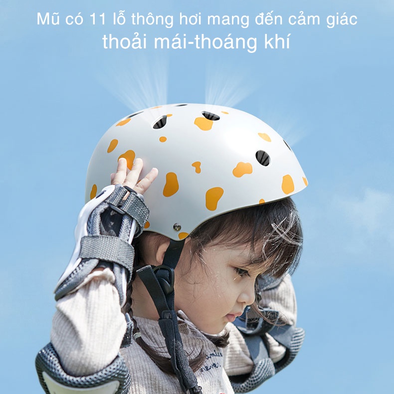 Đồ bảo hộ chân tay cao cấp KUB, mũ nón bảo hộ cho bé an toàn khi chơi thể thao
