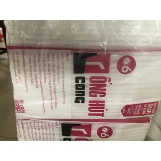 Ống hút cong trắng, phi 6 (2 gói)