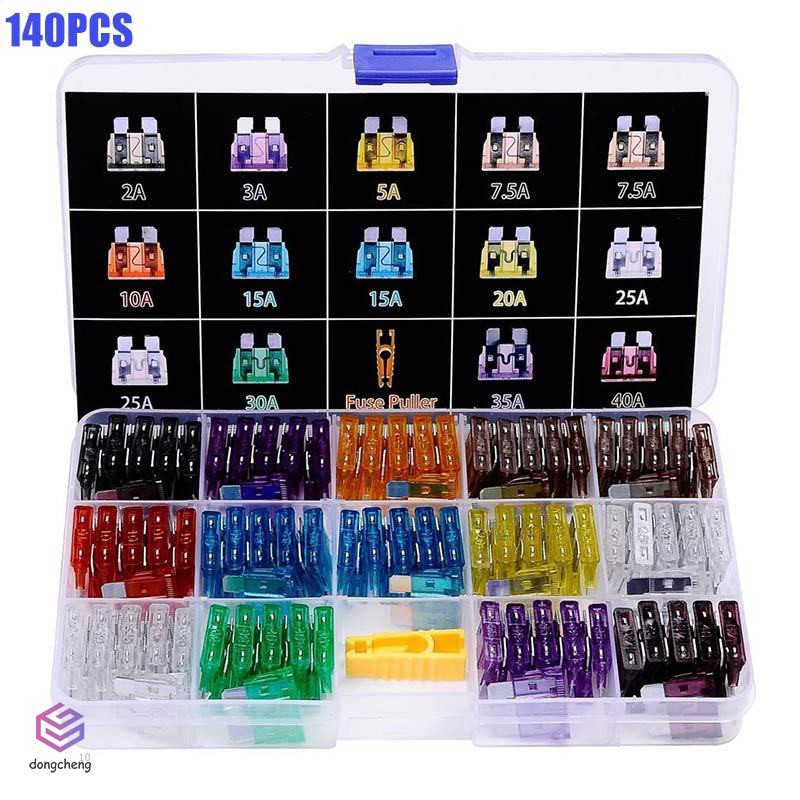 Set 140 cầu chì 2a 3a 5a 7.5a 10a 15a 20a 25a 30a 35a 40a cho xe hơi tiện dụng