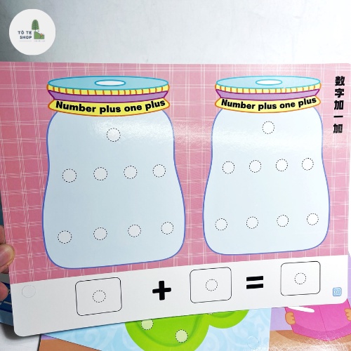 Học liệu Toán học thông minh đầu đời cho bé Mathematics Quiet Book,Học liệu bóc dán Montessori, Sách Bóc Dán Toán